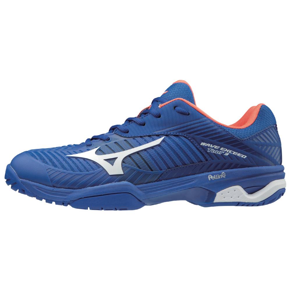 Mens Mizuno Wave Exceed Tour 3 AC Tennis Shoes Blue Philippines (GLMXVW648)